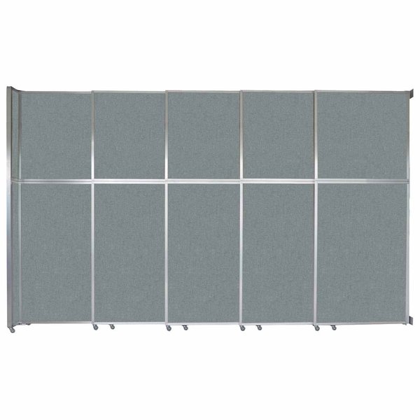 Versare Operable Wall Sliding Room Divider 15'7" x 10'3/4" Sea Green Fabric 1072510-1